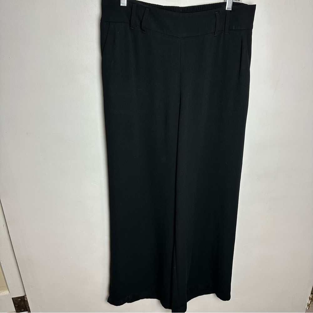 A New Day High Rise Wide Leg Pants Women's size Large Pull On Black